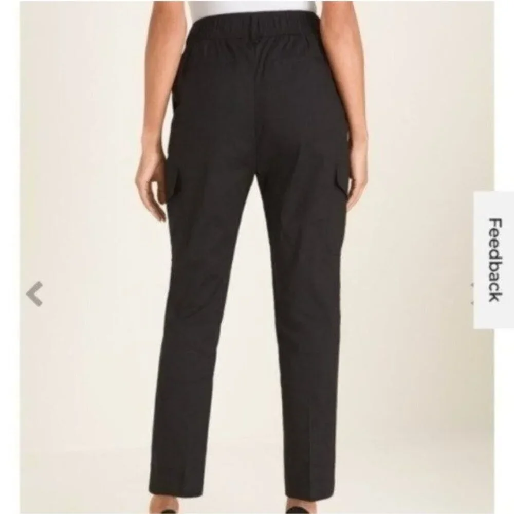 NWT Chico's Stretch Linen-Blend Tapered Utility Ankle Pants - Picture 3 of 4